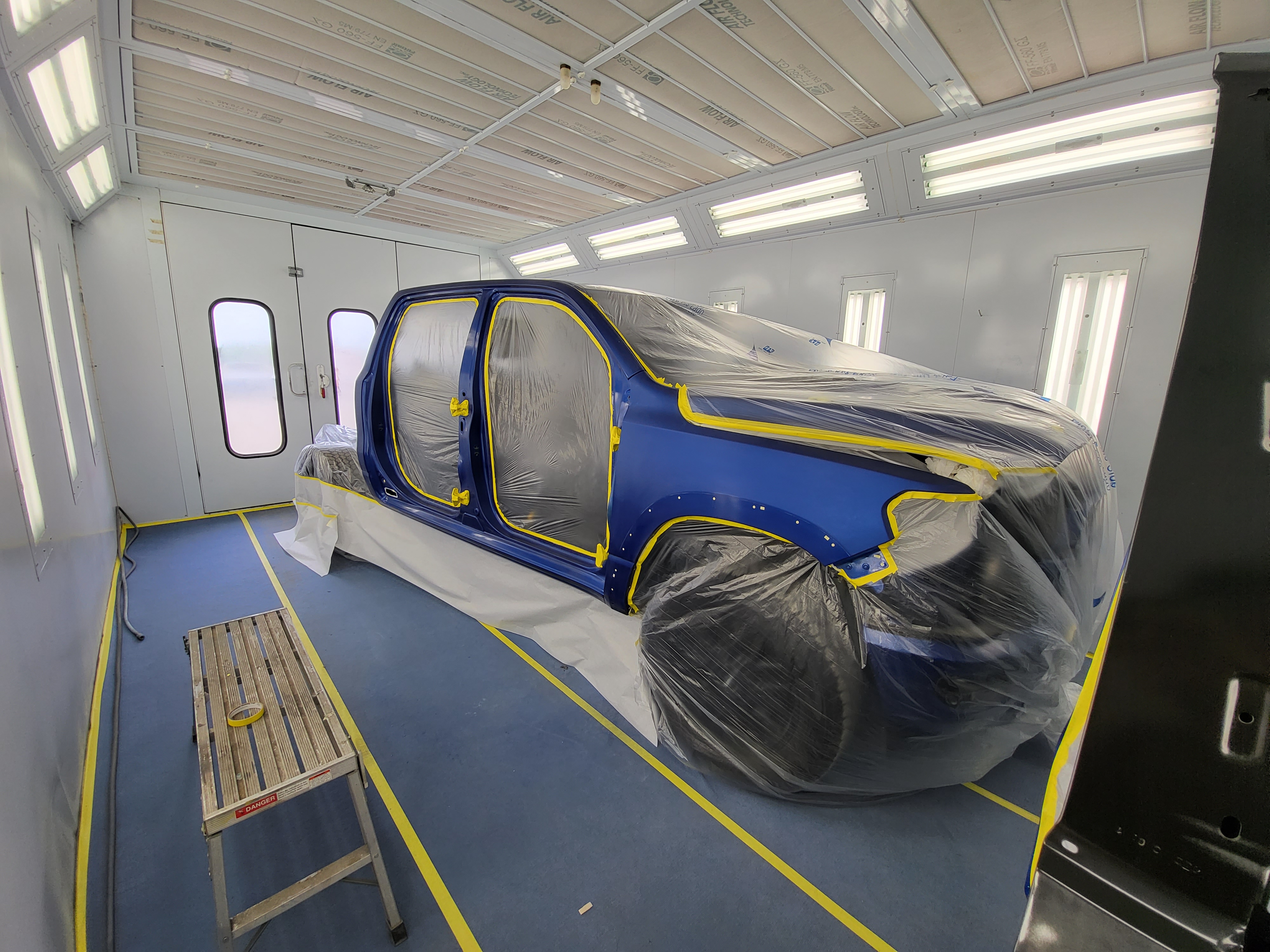 Professional paint booth at Rusty's Bodywerks — Farmersville TX